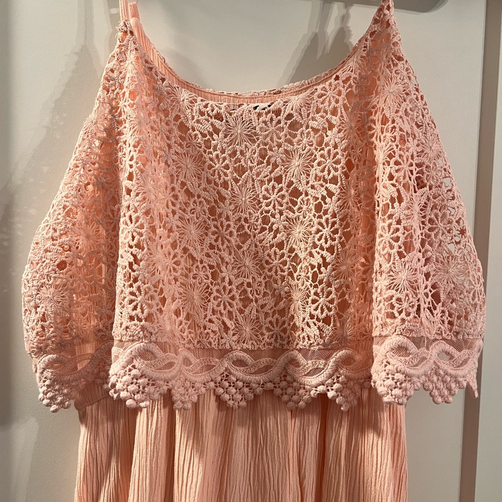 Pink lace Maxi Dress